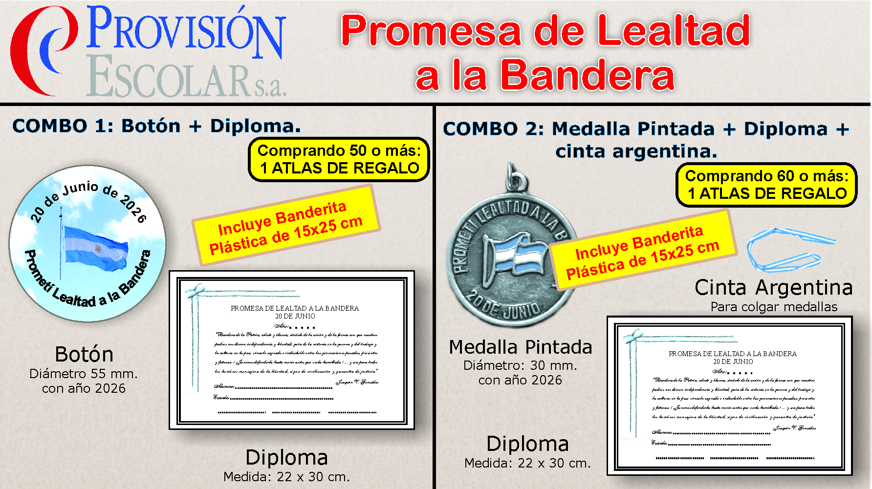 Combos para la Promesa a la Bandera